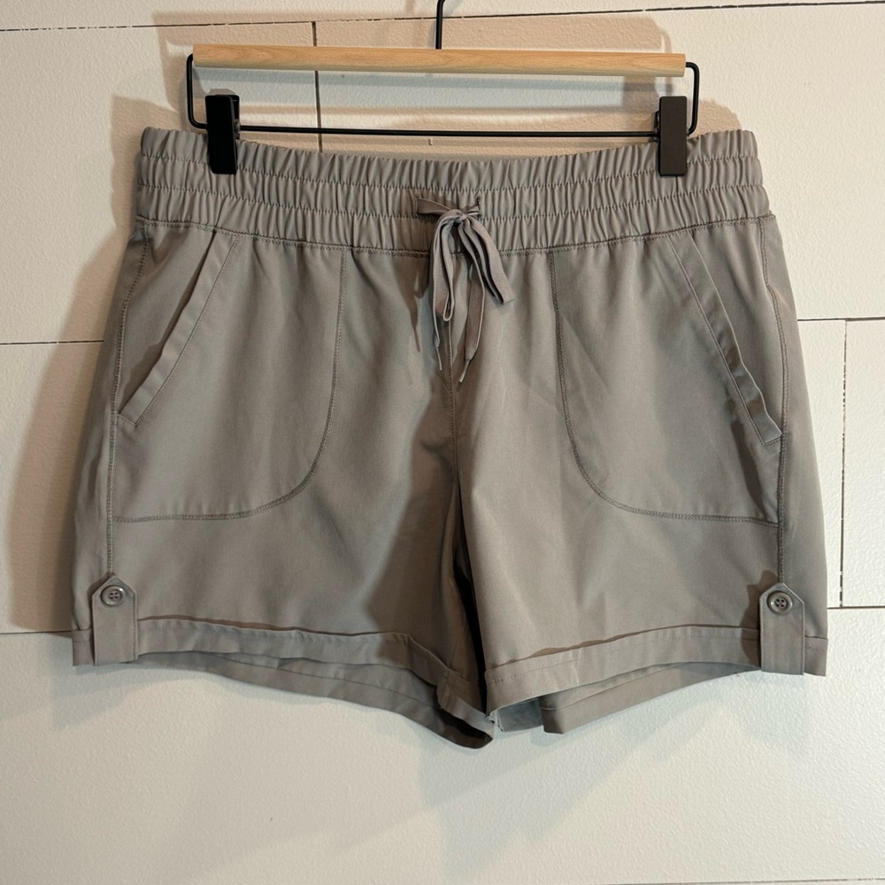 RBX Women's Athletic Drawstring Shorts in Light Gray